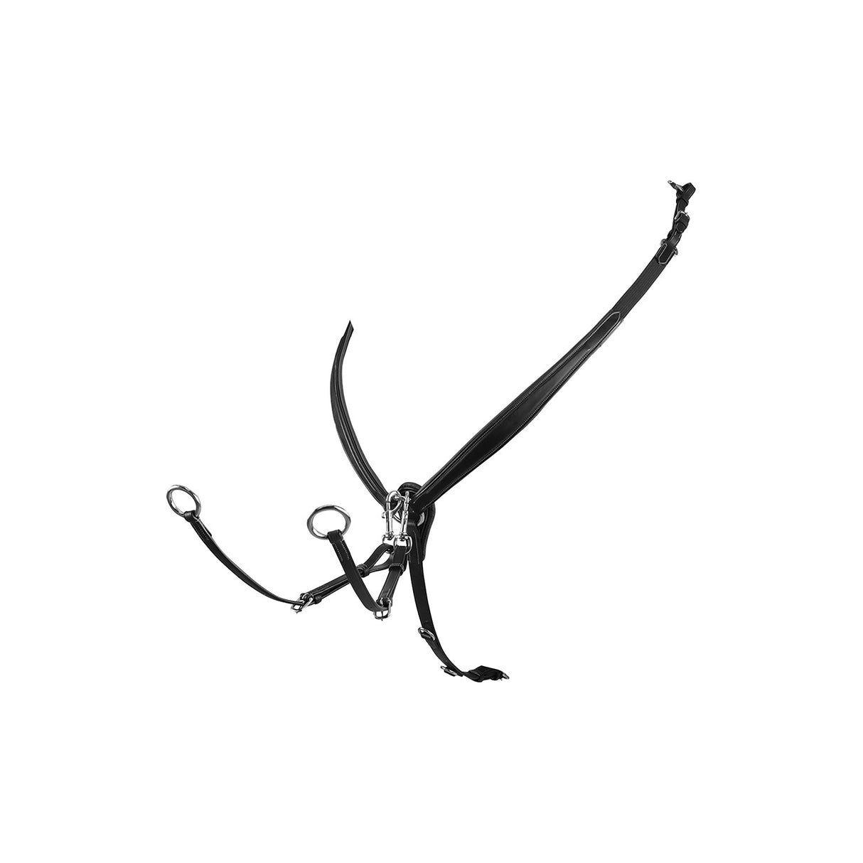 Equestro Tanned Leather Fork Breastplate #colour_black