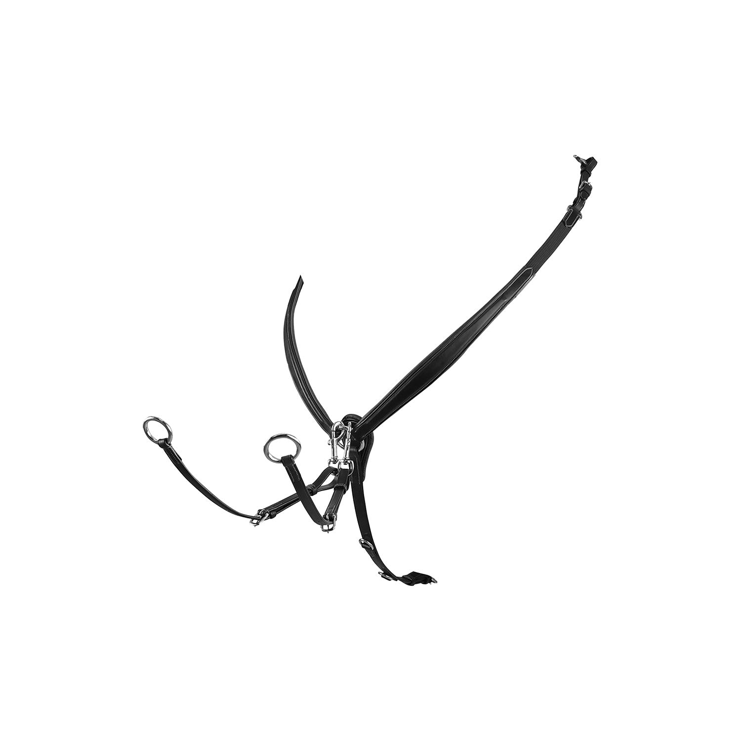 Equestro Tanned Leather Fork Breastplate #colour_black