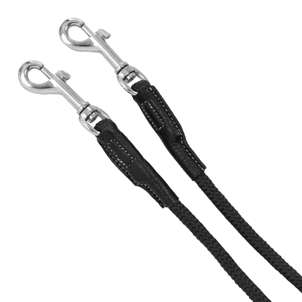Equestro Reins With Leather And Rubber Martingale