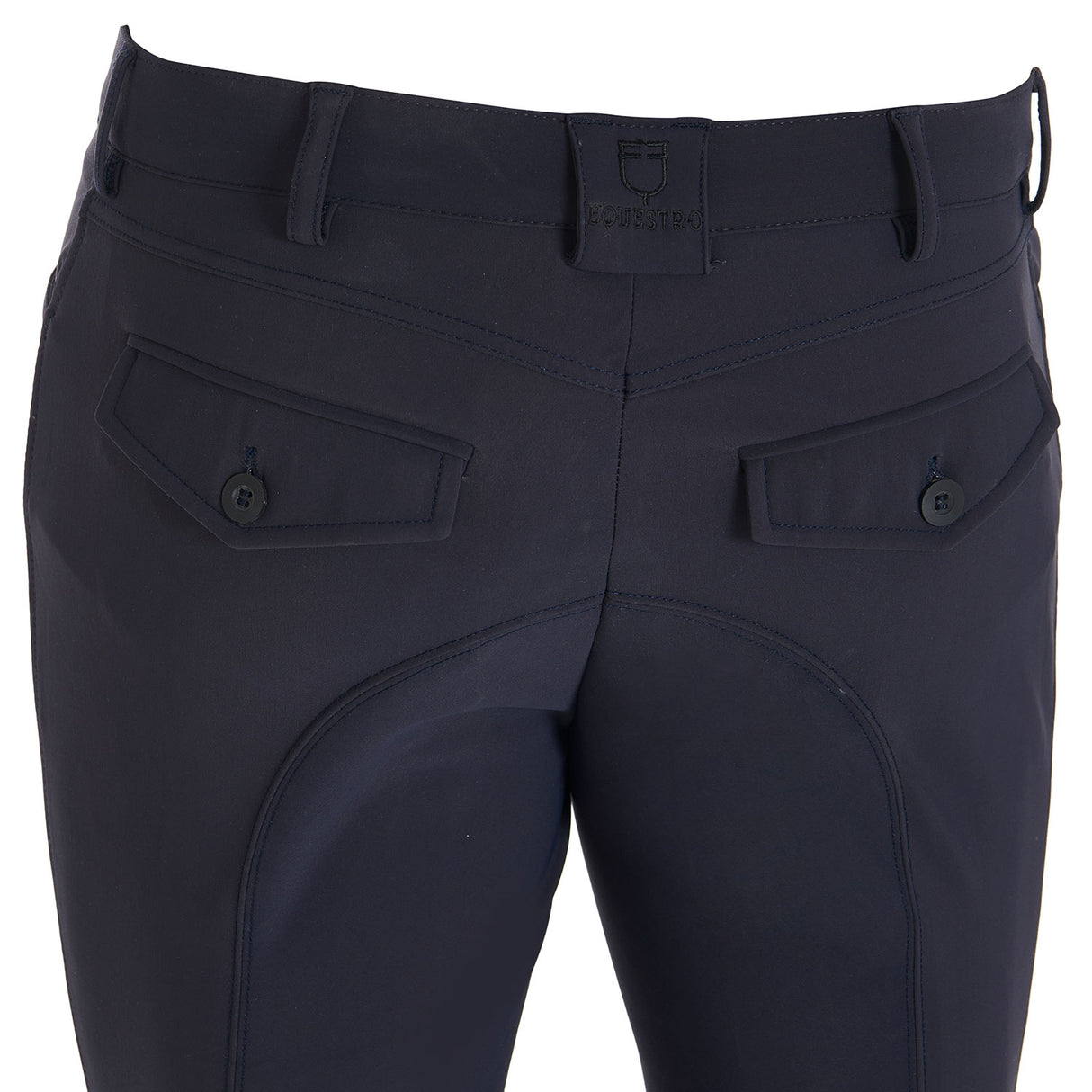 Equestro Men's Slim Fit Grip Breeches With Logo #colour_blue