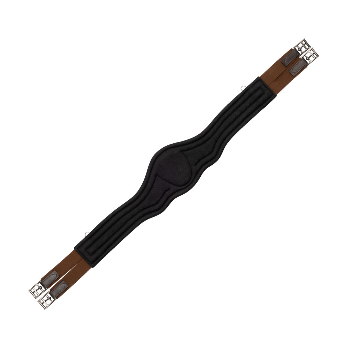Equestro Jumping Girth Contoured Leather #colour_brown