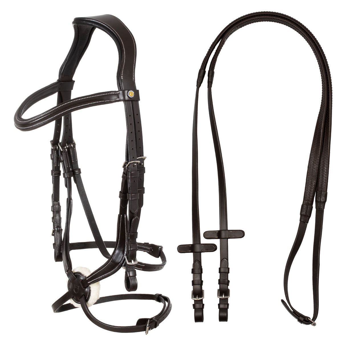 Equestro Mexican Leather Bridle #colour_brown