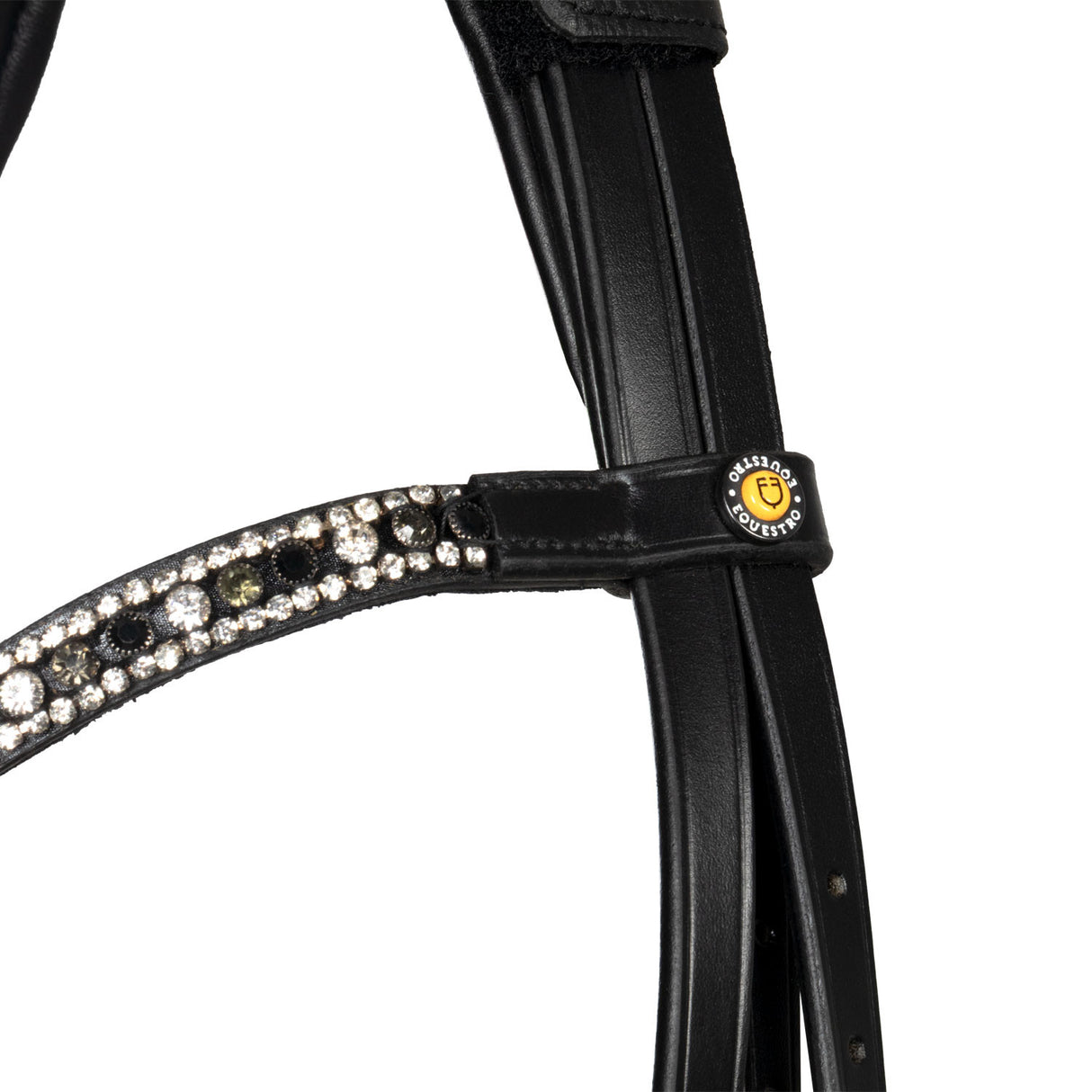 English leather bridle with rhinestone browband