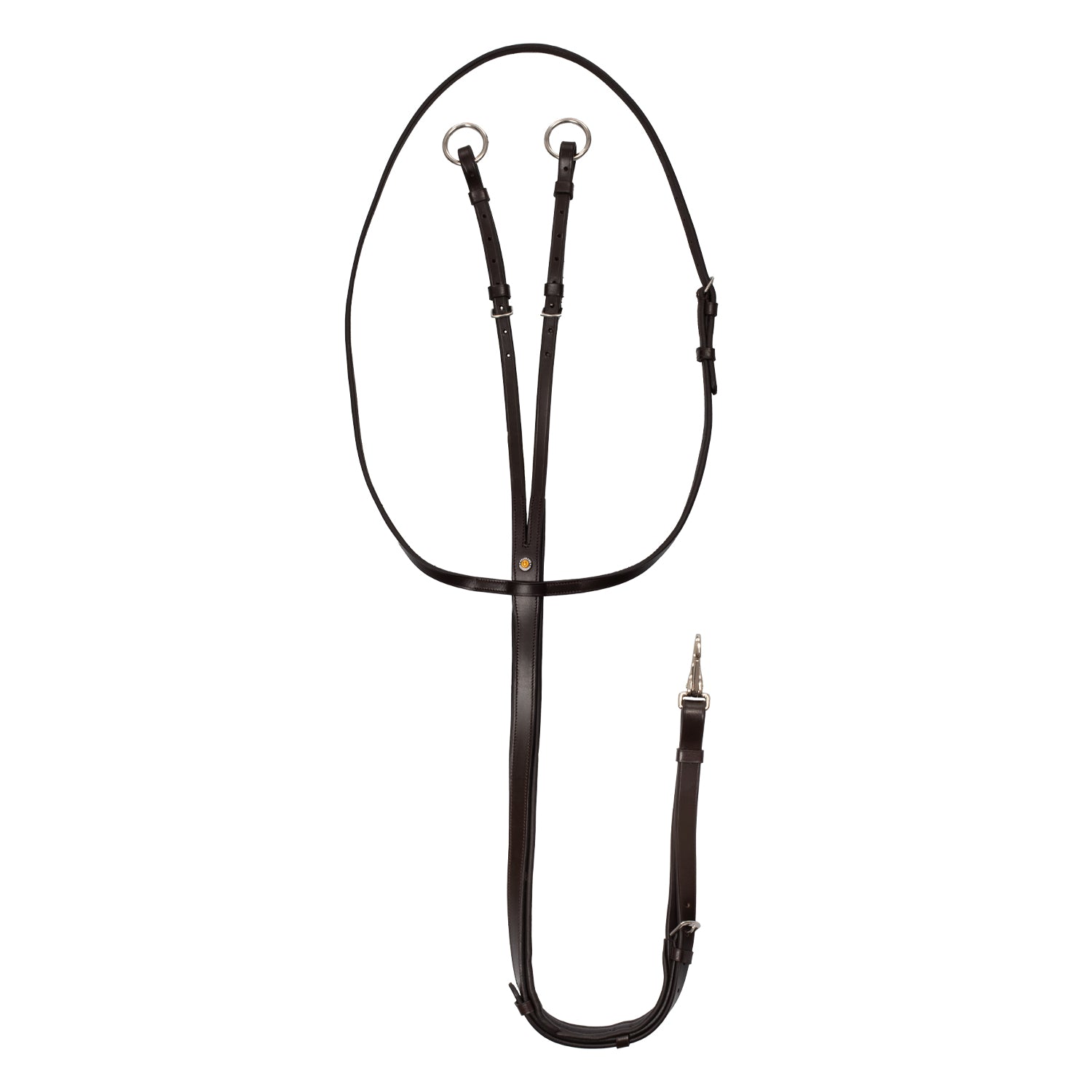 Equestro Martingale Leather Silver Seams #colour_brown