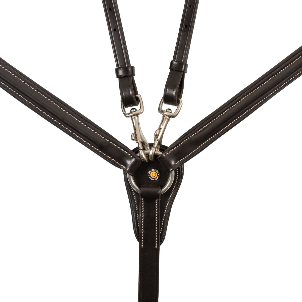 LEATHER BREASTPLATE WITH ELASTIC INSERTS & REMOVABLE MARTINGALE