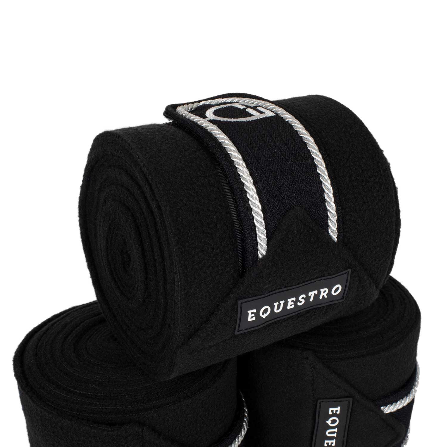 Equestro Breathable Fleece Bandages #colour_black