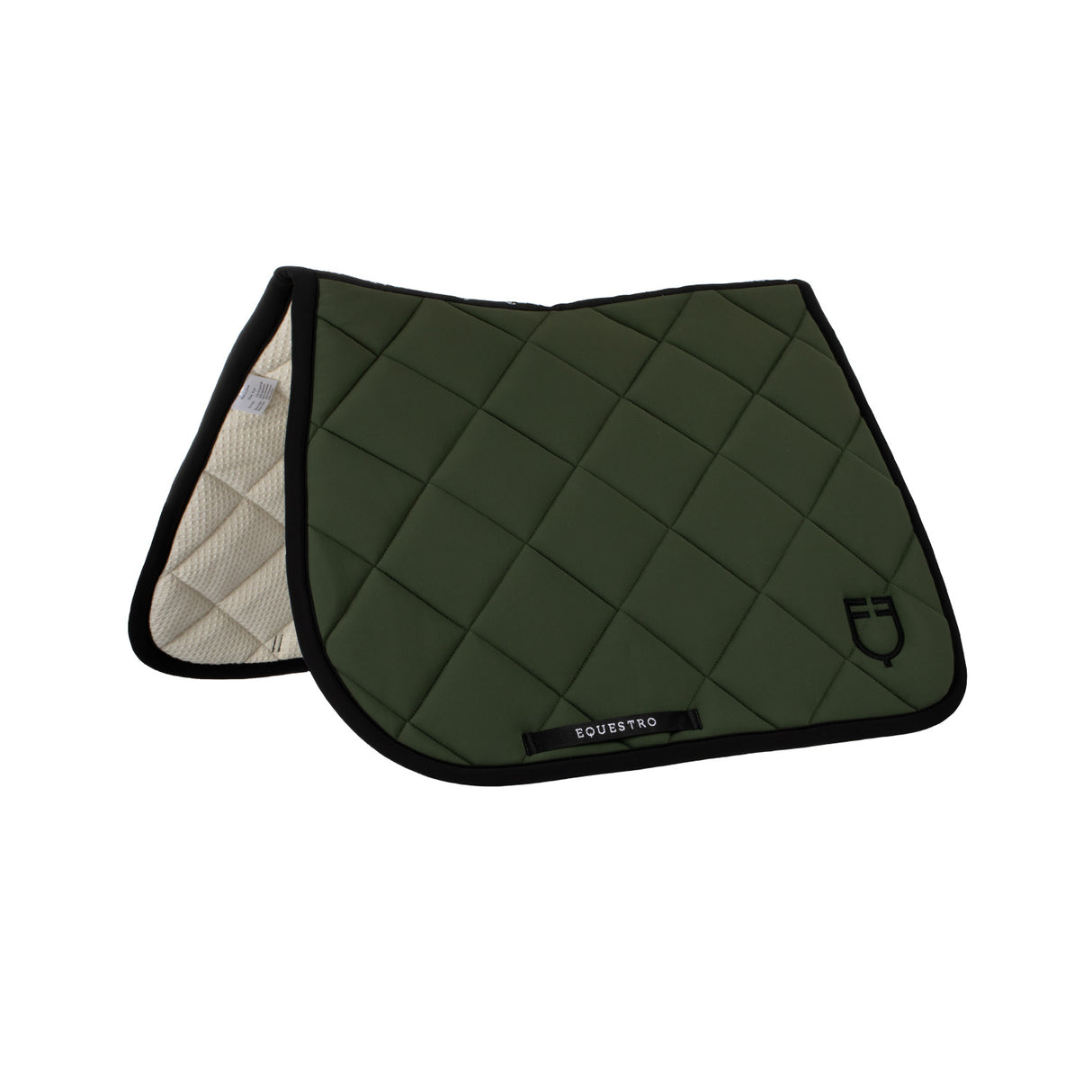 Equestro Jumping Saddle Pad With Embroidered Logo Black Line Edition