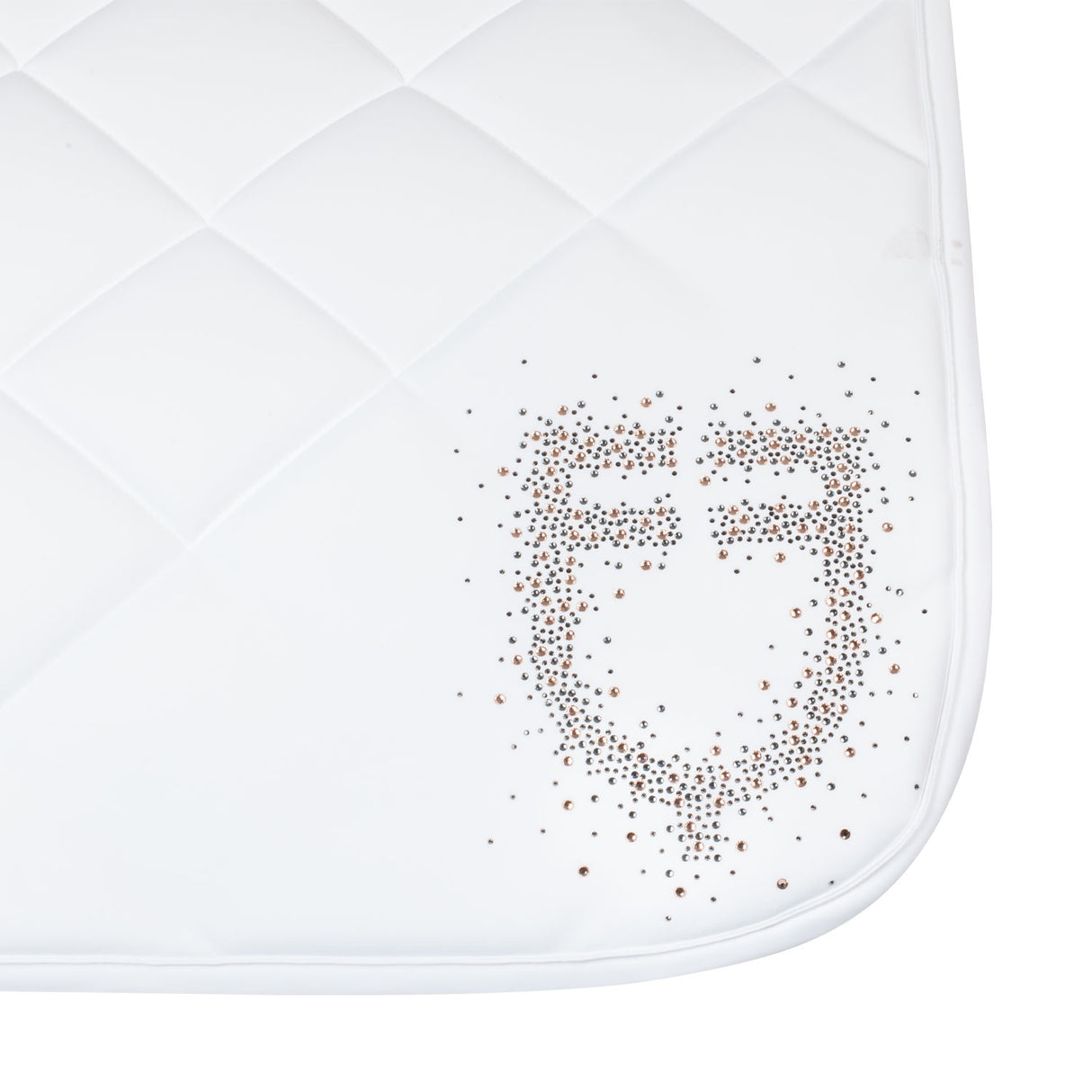 Equestro Dressage Saddle Pad Rhinestone Logo #colour_white