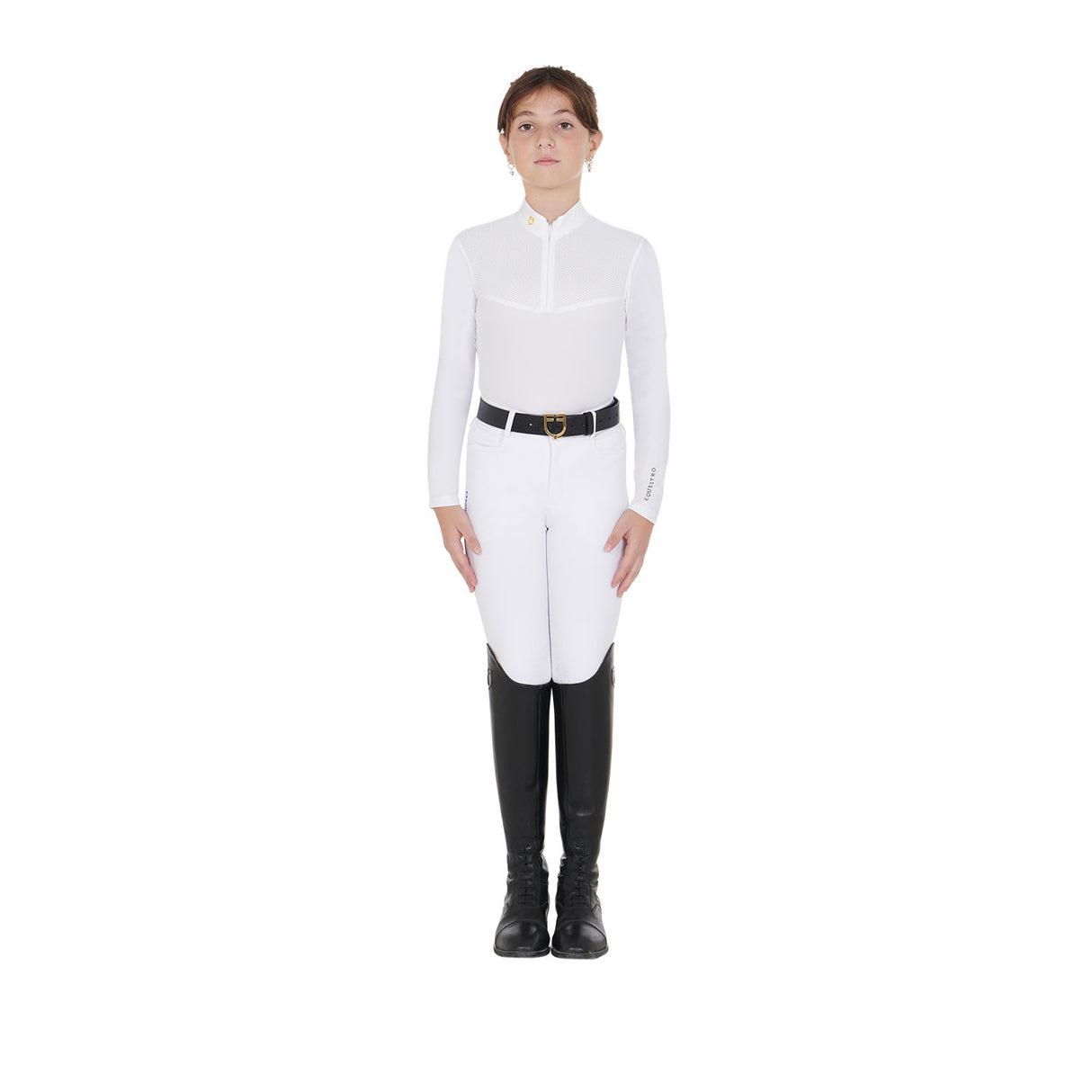 Girls' long-sleeved polo shirt