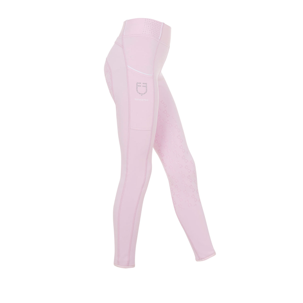 Equestro Women's Slim Fit High-Waisted Leggings with Rhinestones