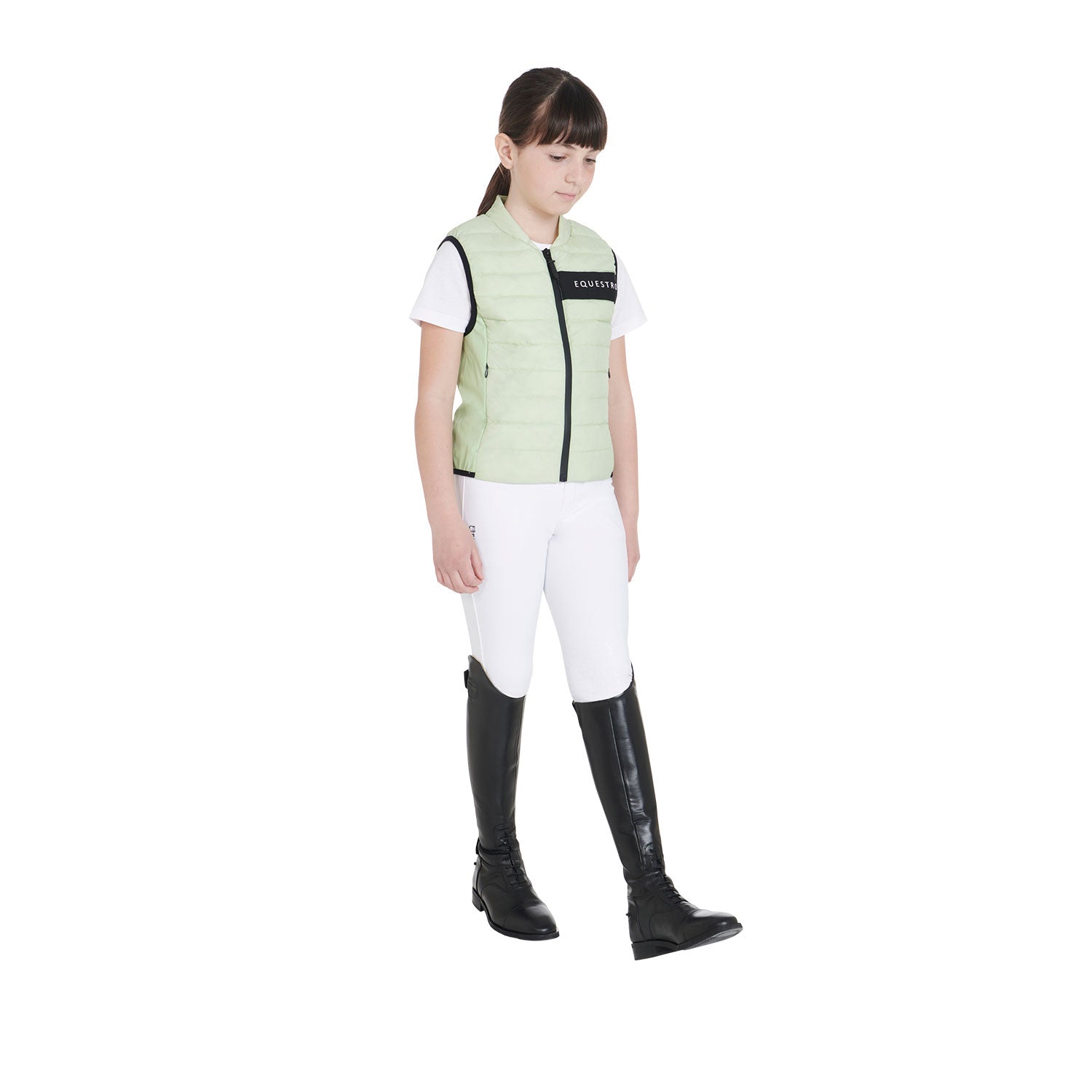 Equestro Kids' Vest In Technical Fabric #colour_green