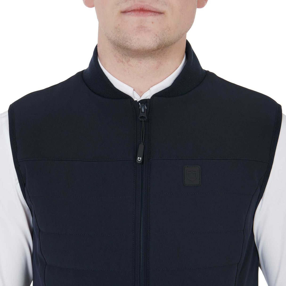 Equestro Men's Vest In Breathable Technical Fabric #colour_blue
