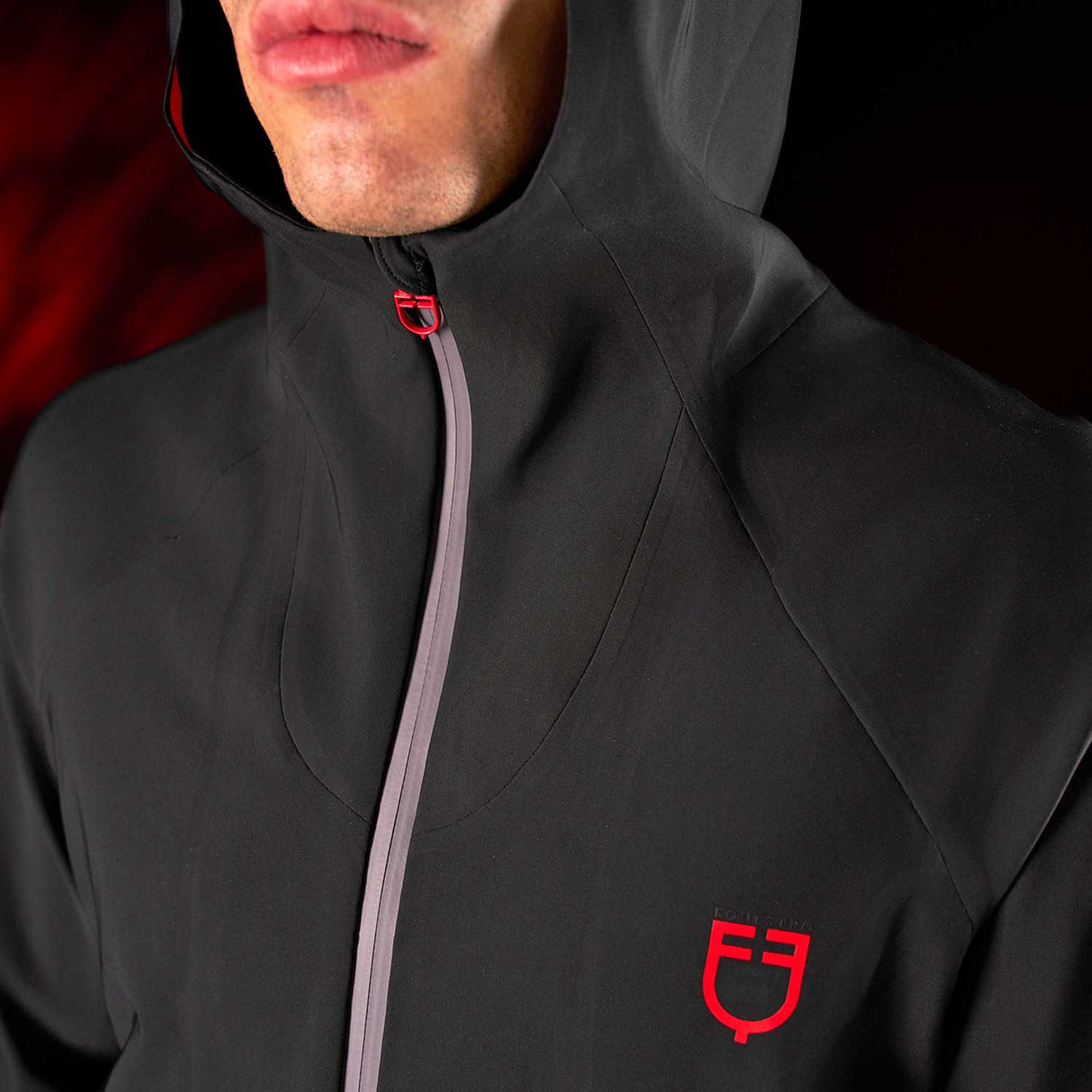 Equestro Equestro Ridertechnology Men's Technical Hooded Sweatshirt #colour_black