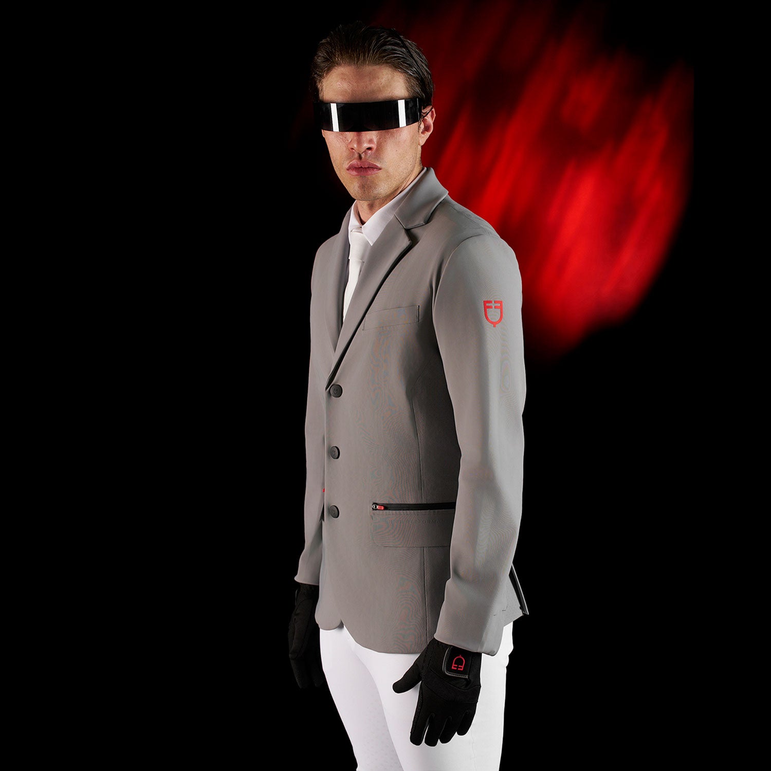 Equestro Equestro Ridertechnology Men's Competition Jacket Heat-Sealed Seams #colour_grey