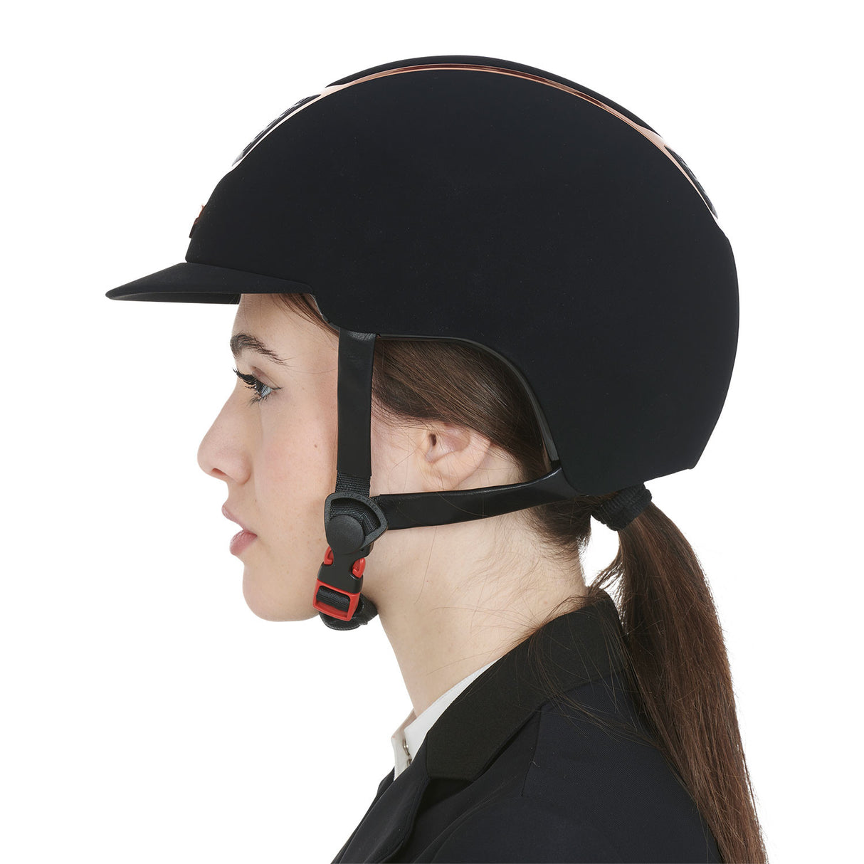 Helmet with colored velvet frame