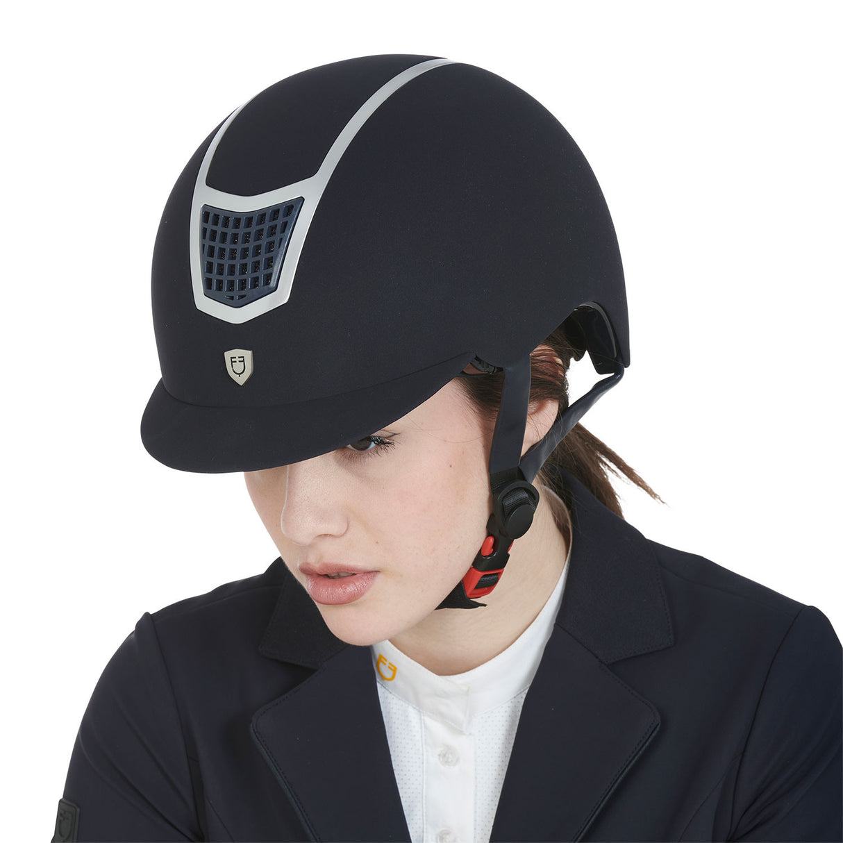 Helmet with colored velvet frame