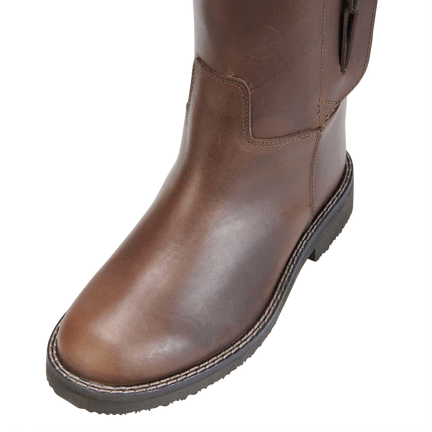 Equestro Unisex Boots With Breathable Inner Lining #colour_brown