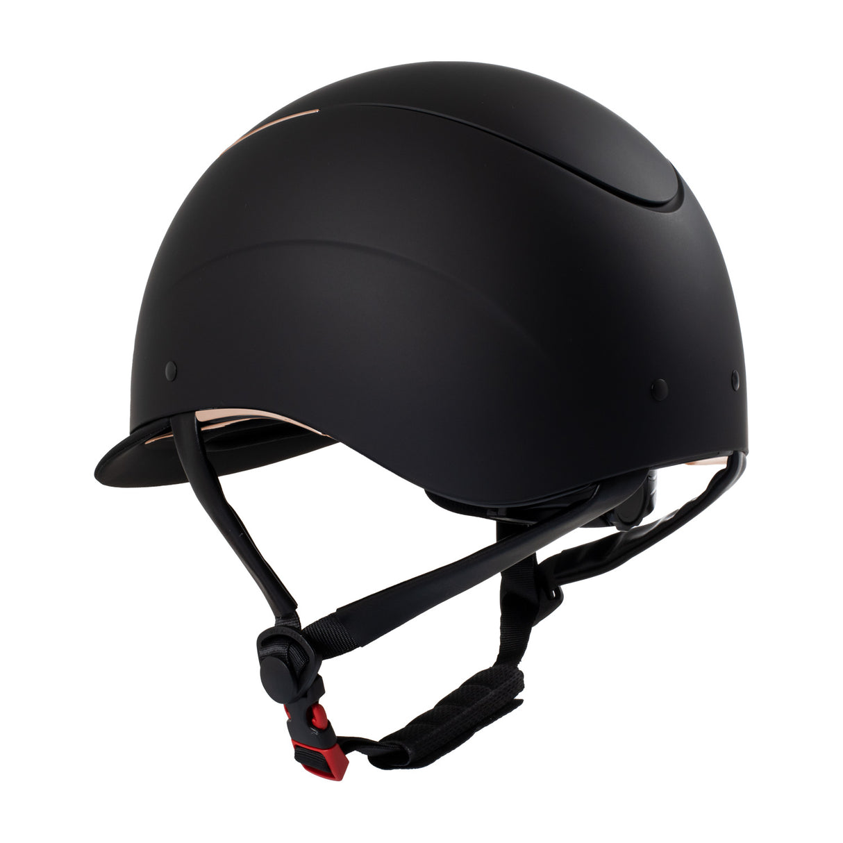 Equestro Unisex Helmet With Shiny Frame #colour_black-rose-gold