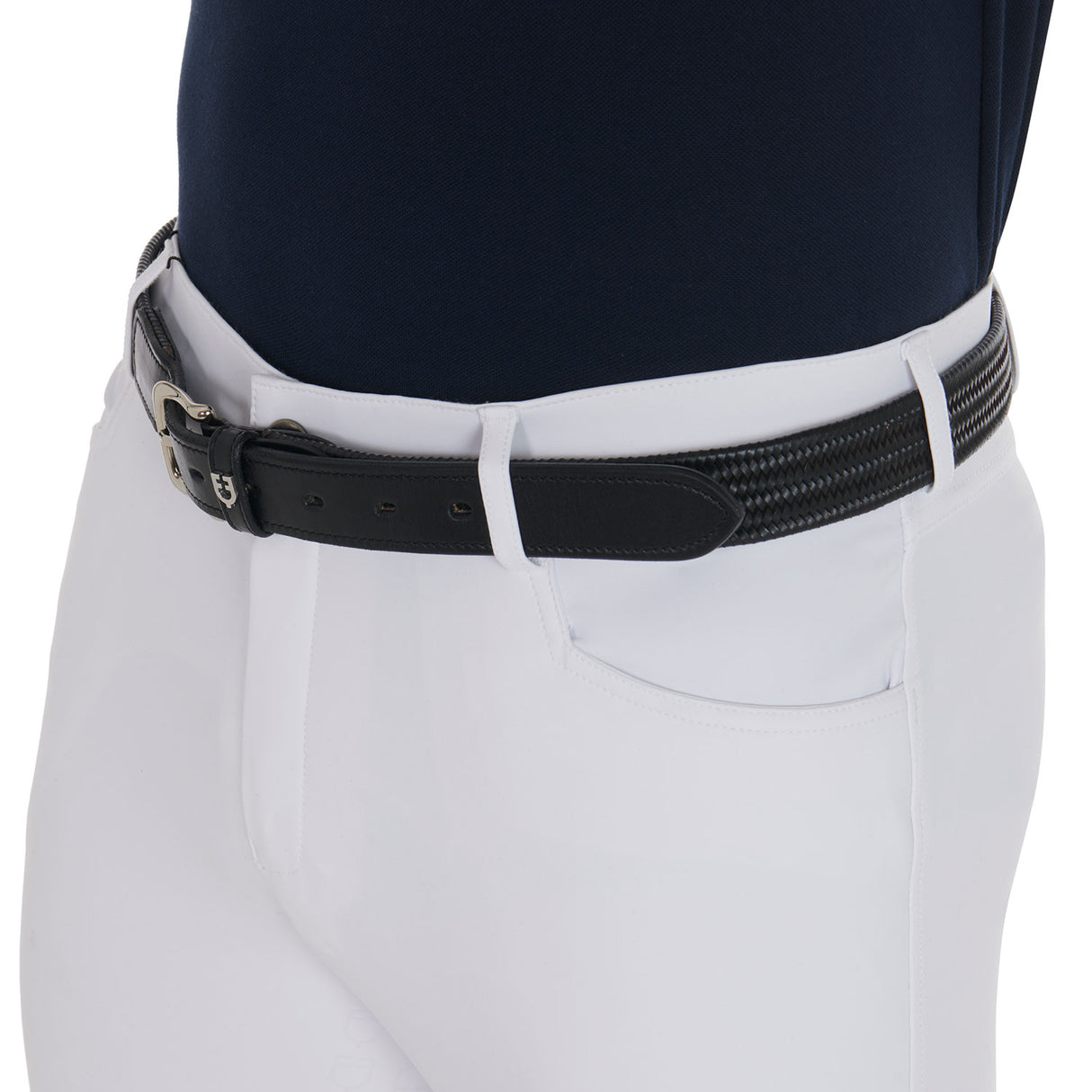 Equestro Elastic Leather Belt #colour_black