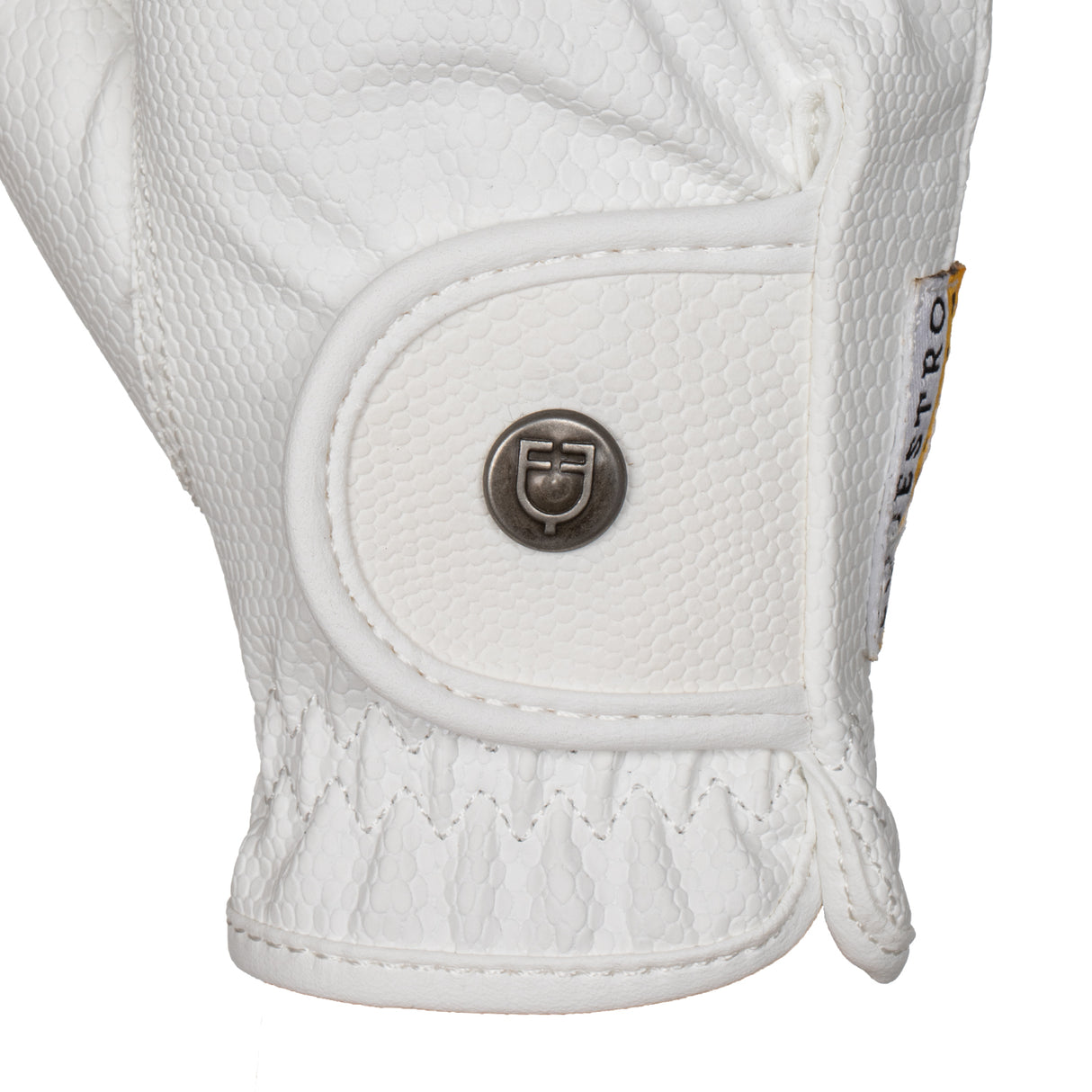 Equestro Unisex Gloves In Soft Synthetic Leather With Velcro Fastening #colour_white