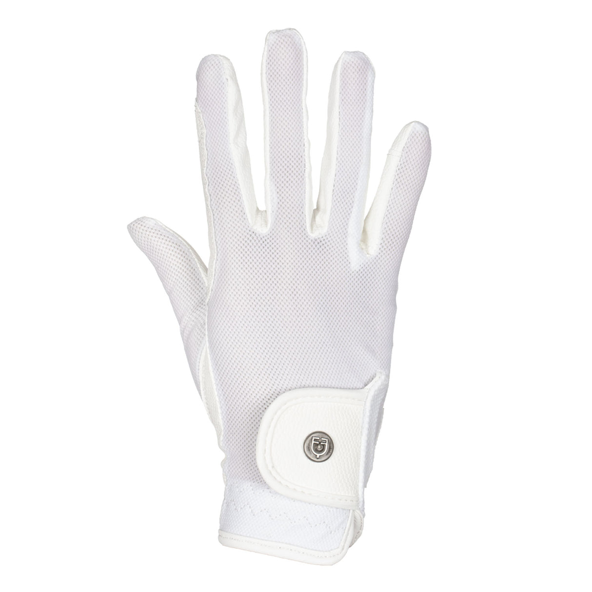 Equestro Unisex Gloves In Technical Fabric And Mesh #colour_white