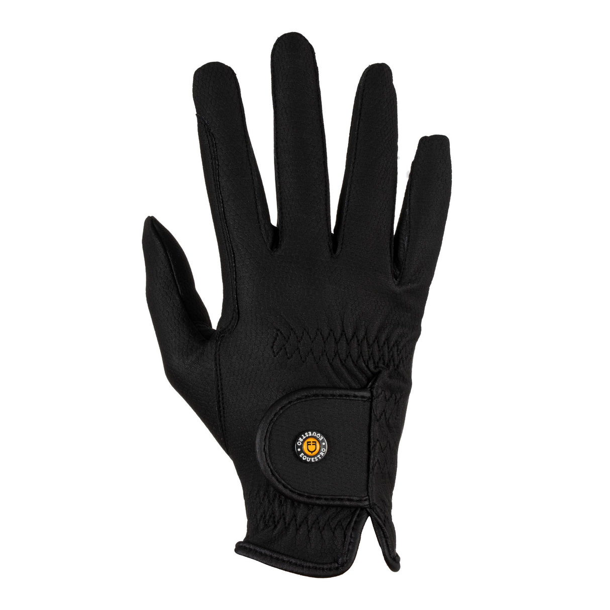 Equestro Unisex Gloves In Synthetic Leather With Tear-Away Closure #colour_black