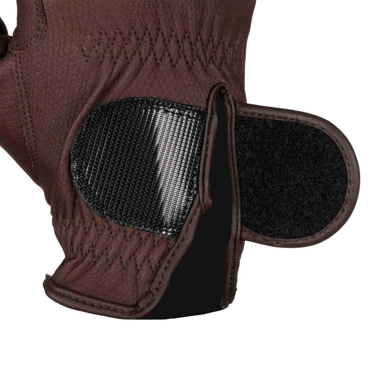 Equestro Unisex Gloves In Synthetic Leather With Tear-Away Closure #colour_brown