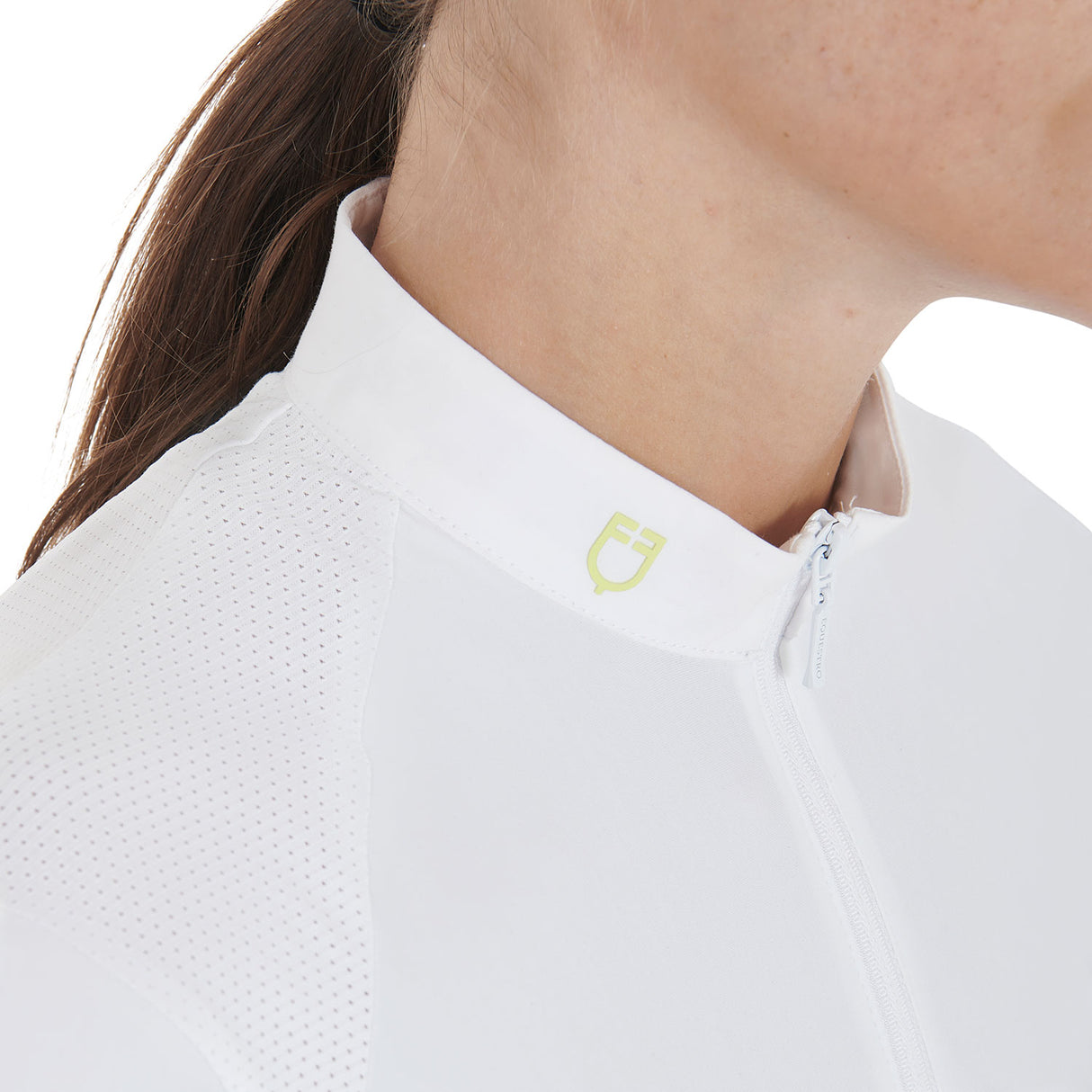 Equestro Women's Slim Fit Polo Shirt With Contrasting Shoulder Inserts