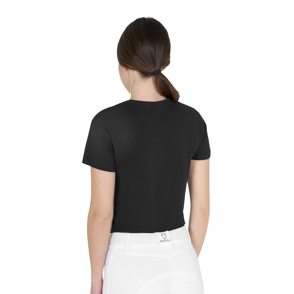 Equestro Women's Horse Lover Cotton T-Shirt #colour_black
