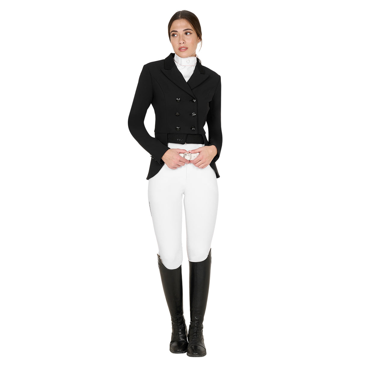 Equestro Women's Competition Dressage Half Tailcoat #colour_black