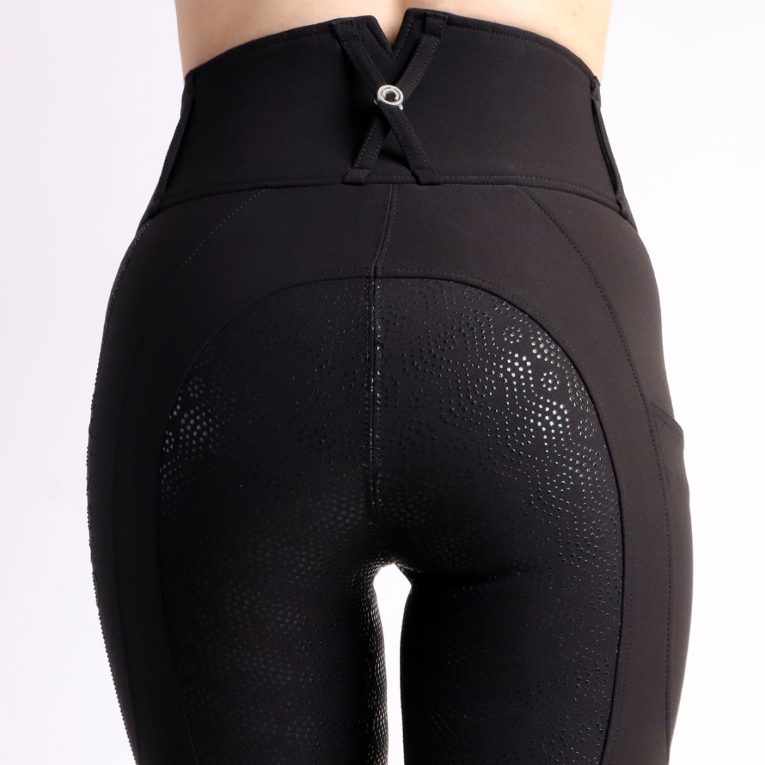 Montar MoAviana Crystal Logo Extra High Waisted Full Grip Breeches #colour_black