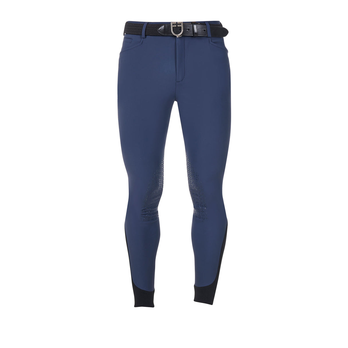 Equestro Men's Knee Grip Breeches Equestro X Fise #colour_blue