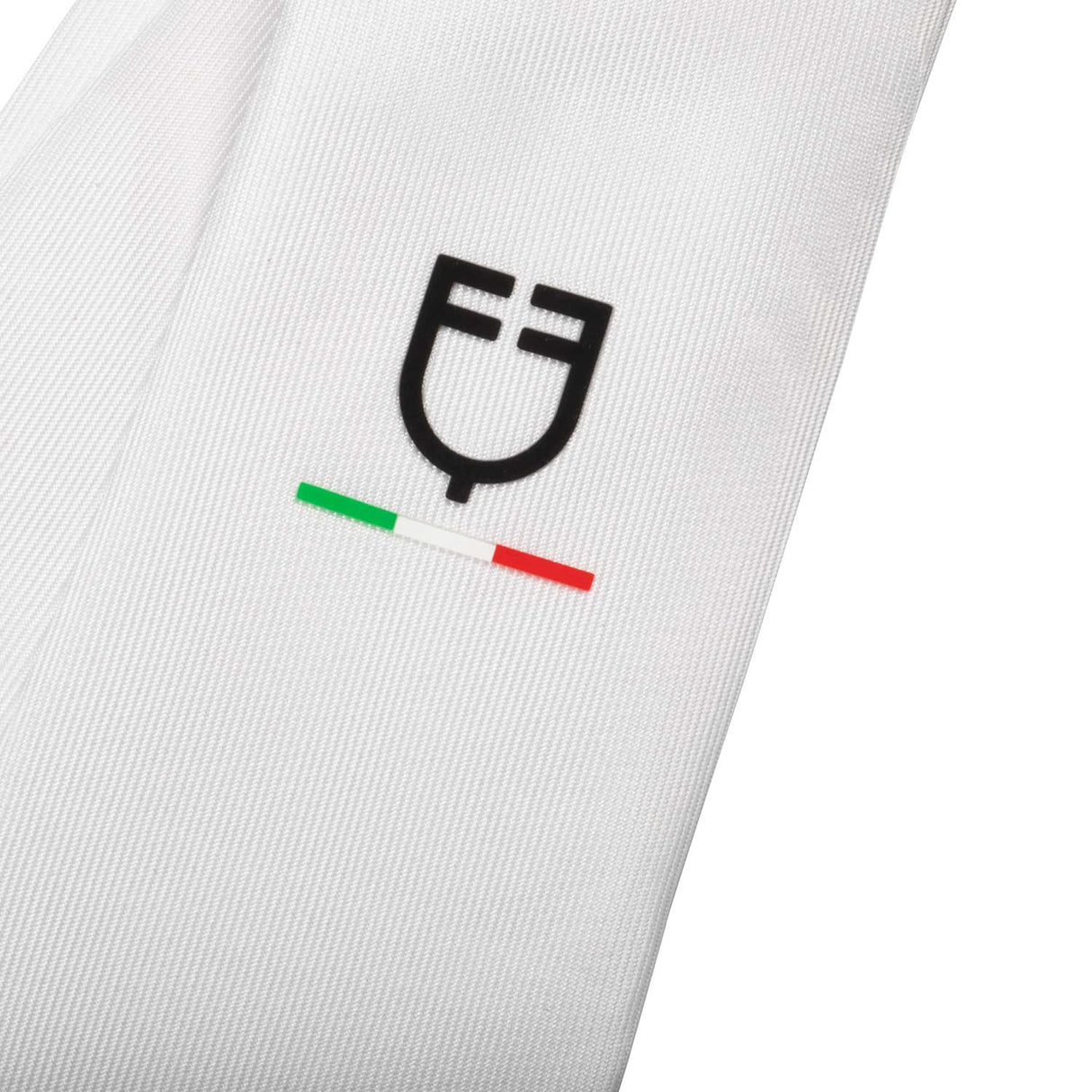 Equestro Competition Tie With Embroidered Logo Equestro X Fise #colour_white