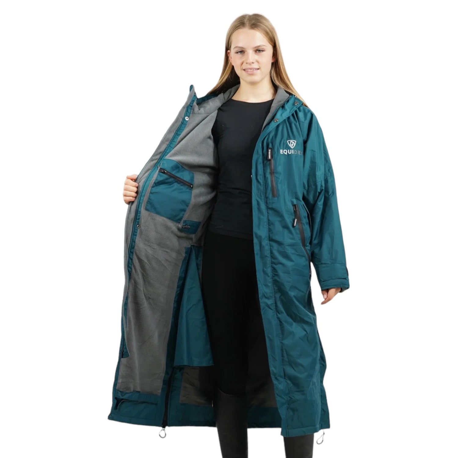 EQUIDRY Women's Thin Fleece Evolution #colour_teal-grey
