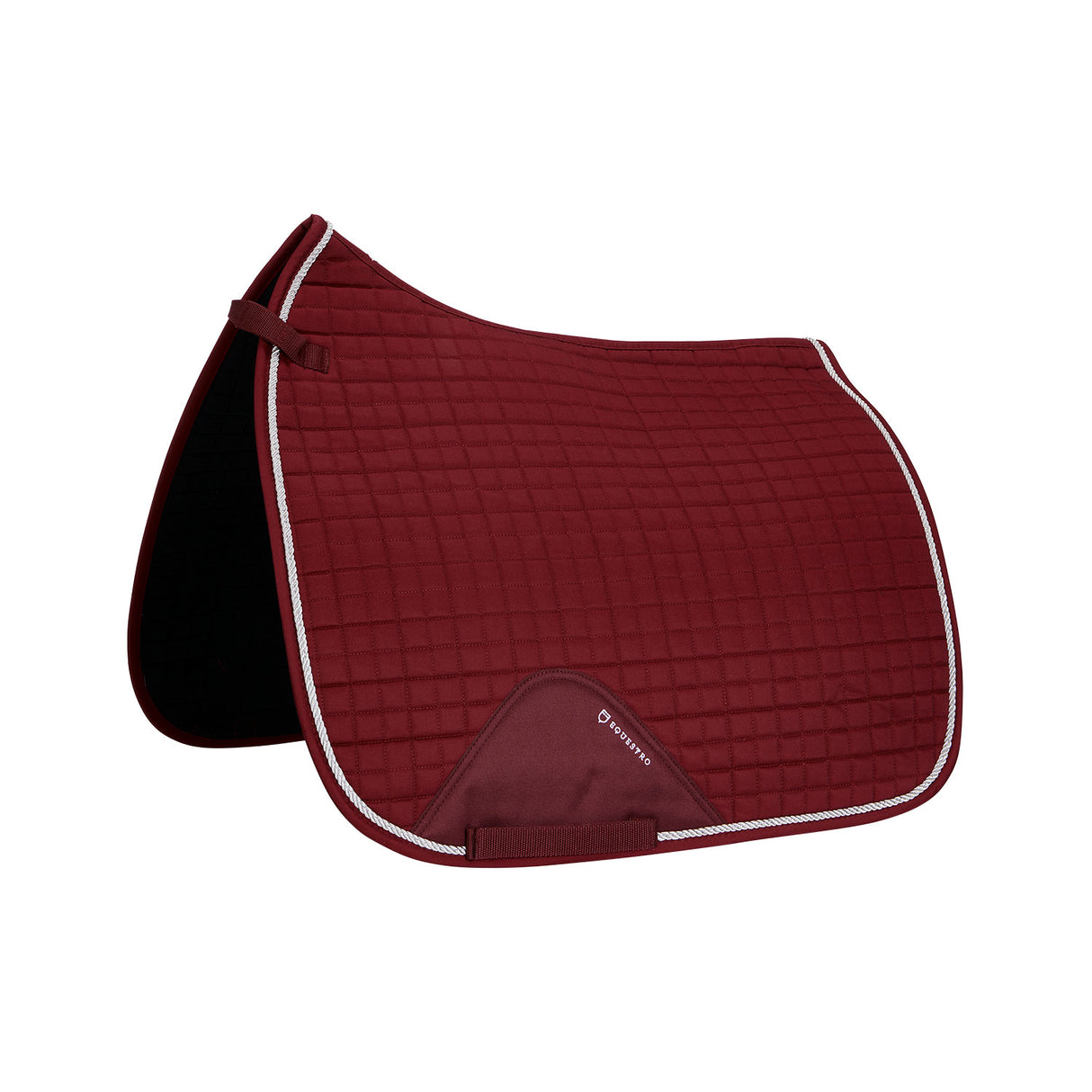 Equestro Dressage Shaped Cotton Saddle Pad #colour_burgundy
