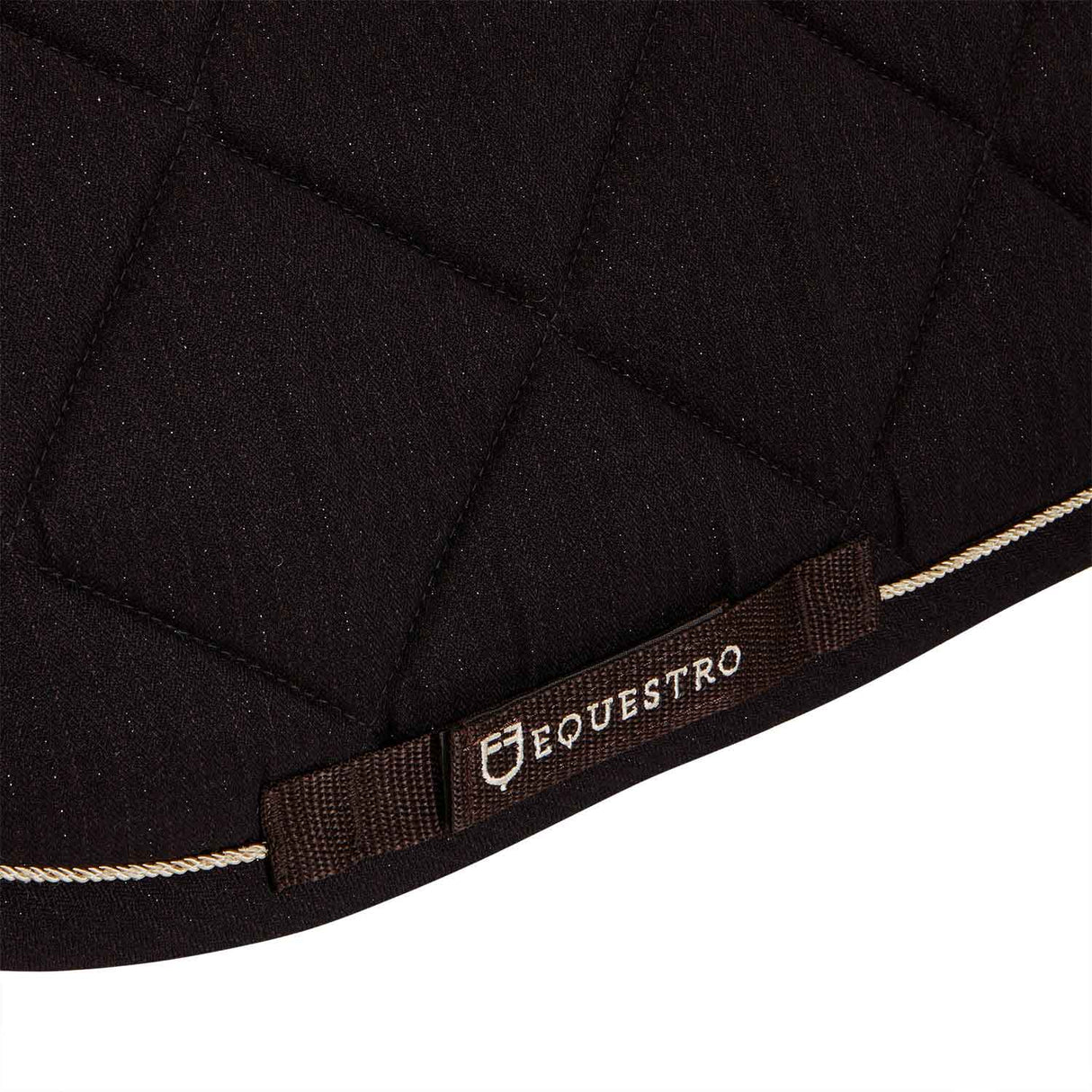 Equestro Jumping Saddle Pad In Cotton With Trimmings #colour_brown
