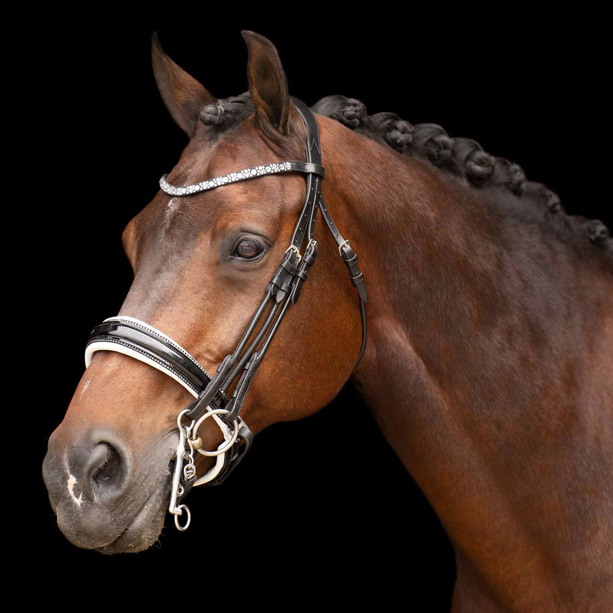 Imperial Riding Olympia Weymouth Bridle #colour_black-white