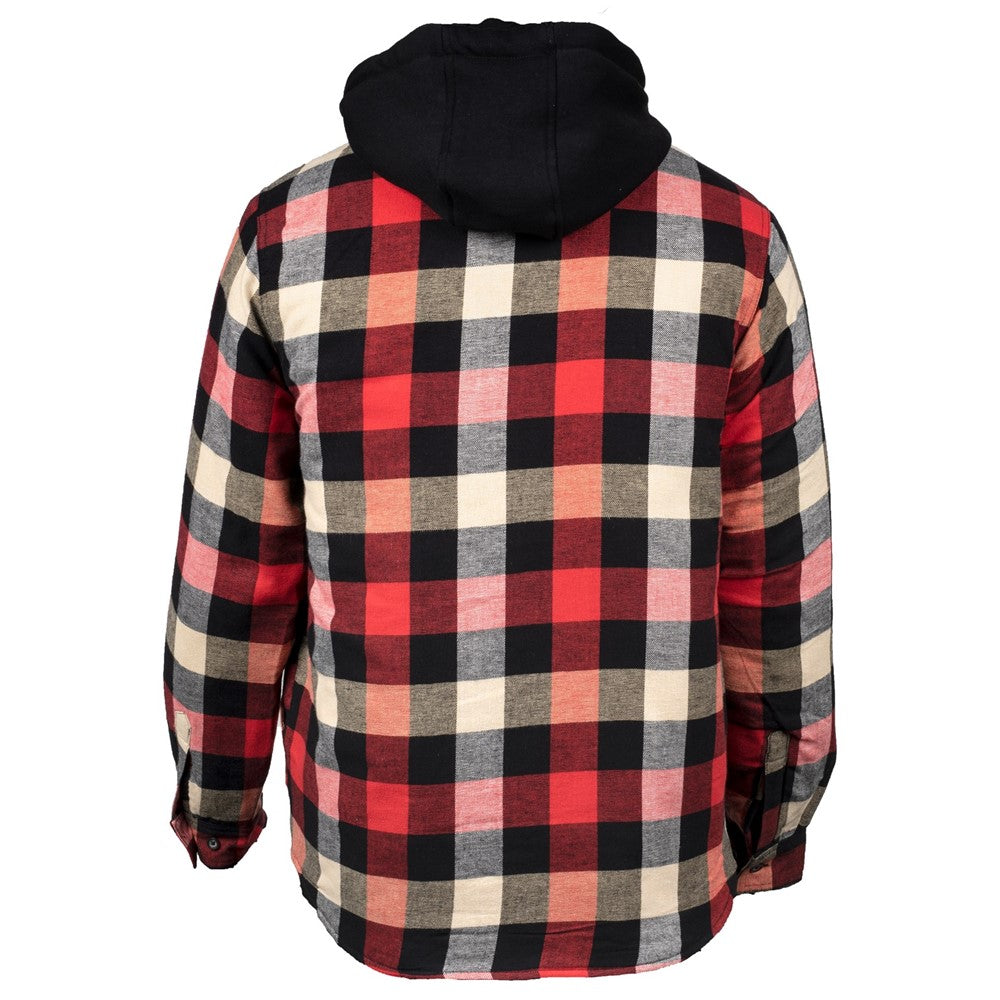 Hard Yakka Quilted Flannel Shacket #colour_red