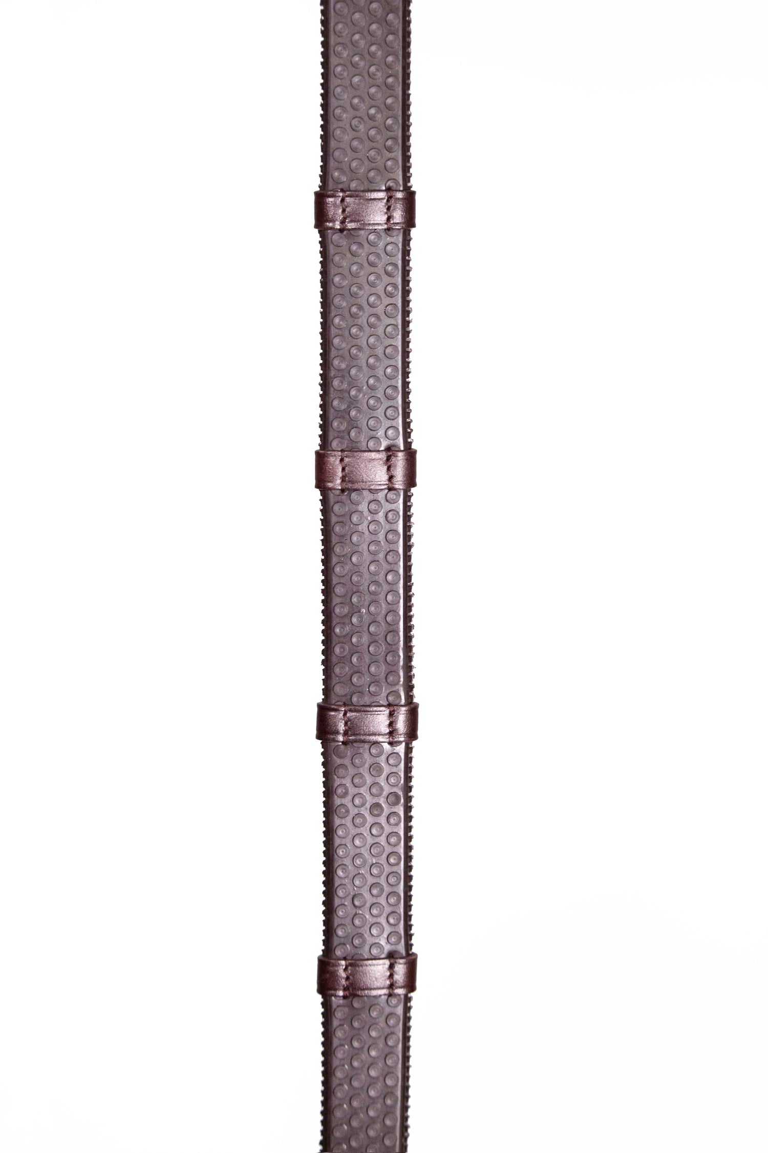 Henry James Large Pimple Hybrid Rubber Reins With Leather Stoppers #colour_havana-brown