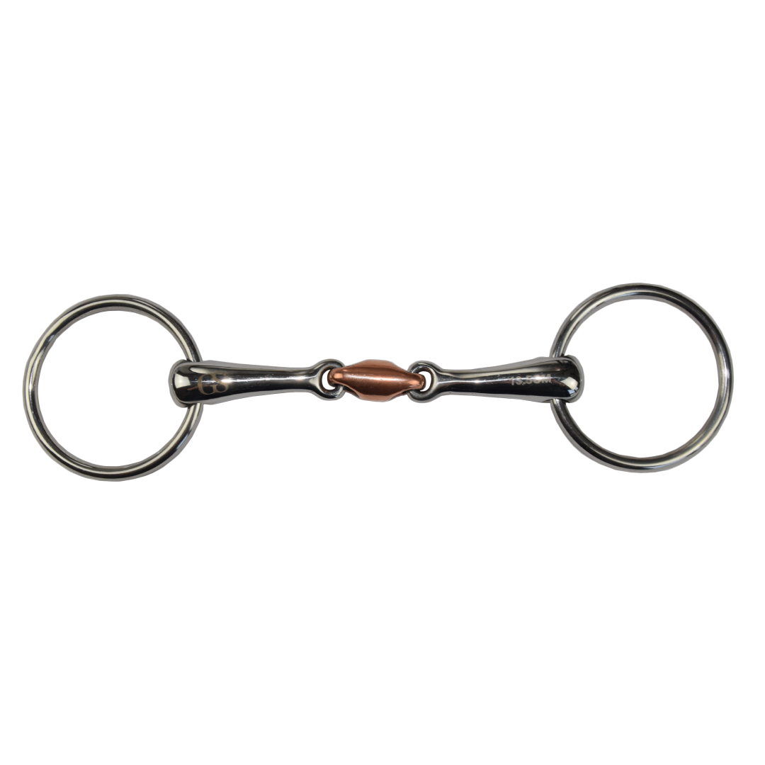GS Equestrian Loose Ring Copper Lozenge Snaffle Bit 135mm