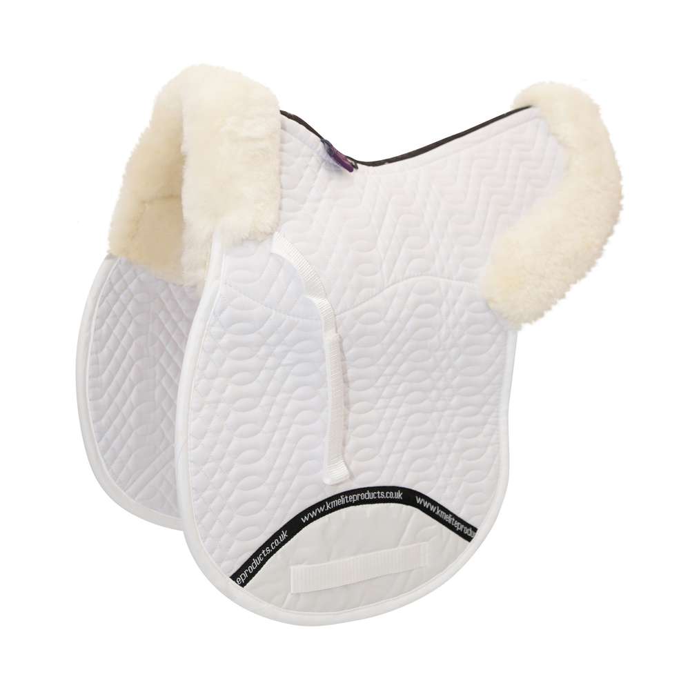 KM Elite Half Lined GP Numnah #colour_white-natural