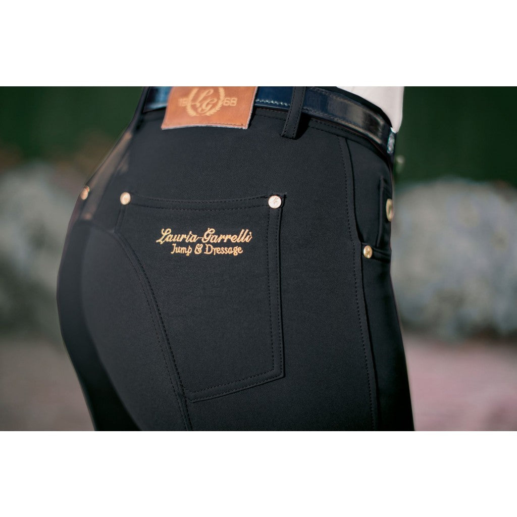 Pantalon d'équitation HKM LG Basic en silicone avec genouillère