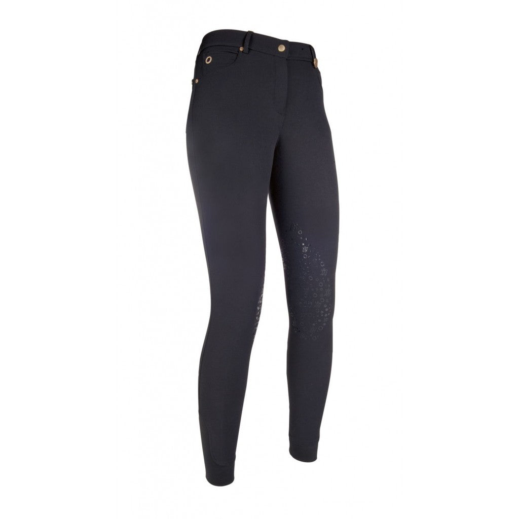 Pantalon d'équitation HKM LG Basic en silicone avec genouillère