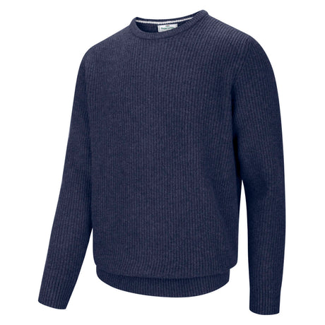 Hoggs of Fife Borders Men's Ribbed Knit Jumper #colour_indigo