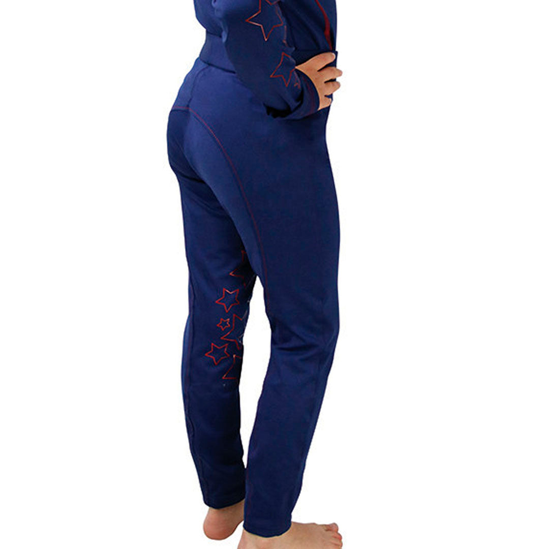 Hy Equestrian Stella Children's Riding Tights #colour_navy-red