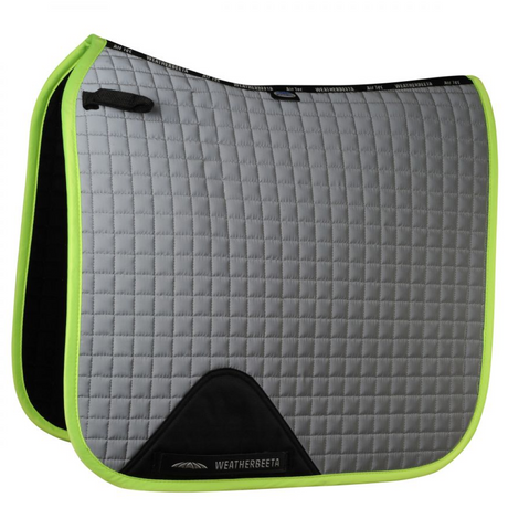 Weatherbeeta Reflective Prime Dressage Saddle Pad #colour_silver-yellow