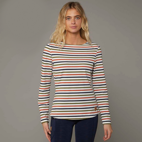 Toggi Striped Long Sleeve Ladies Top #colour_white-stripe