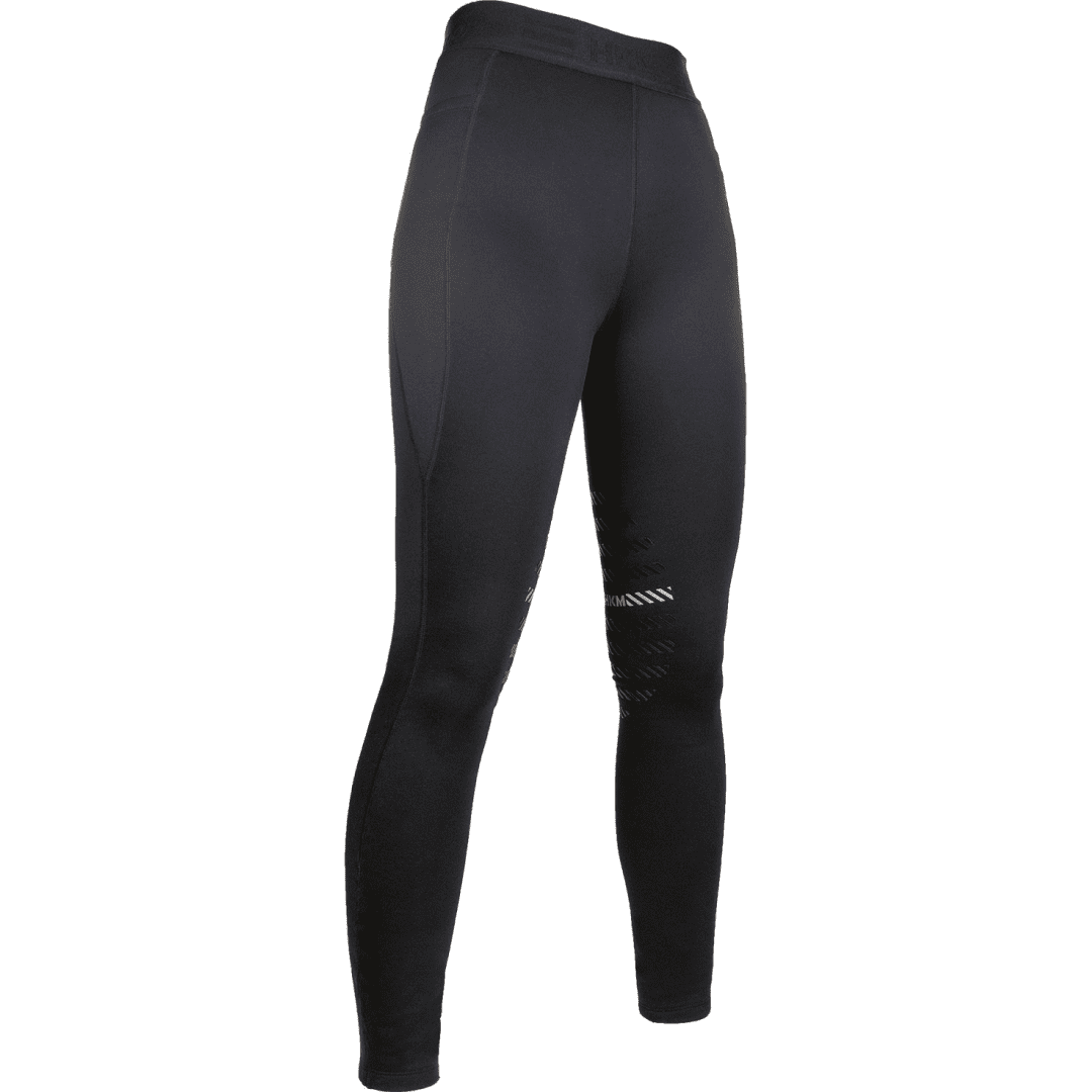 HKM Sports Silicone Knee Patch Riding Leggings #colour_black