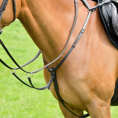 Kincade Classic 3 Point Breastplate With Running Martingale #colour_brown