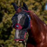 Weatherbeeta Comfitec Fine Mesh Mask with Ears & Nose #colour_black-burgundy